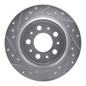 Volvo S60 Brake Rotor (1) - Rear Left - R1 Concepts - Drilled & Slotted - Silver - `99-`09